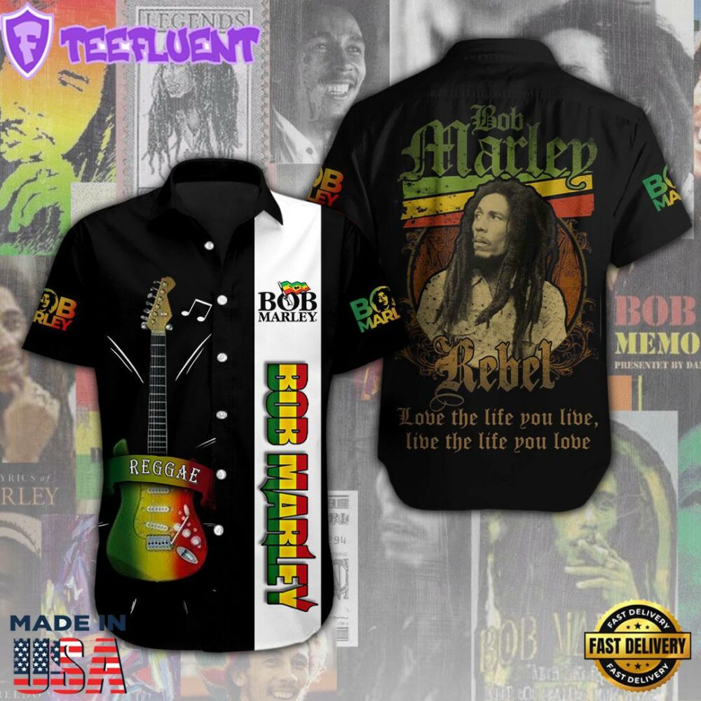 Bob Marley Short Sleeve Dress Shirt For Fans