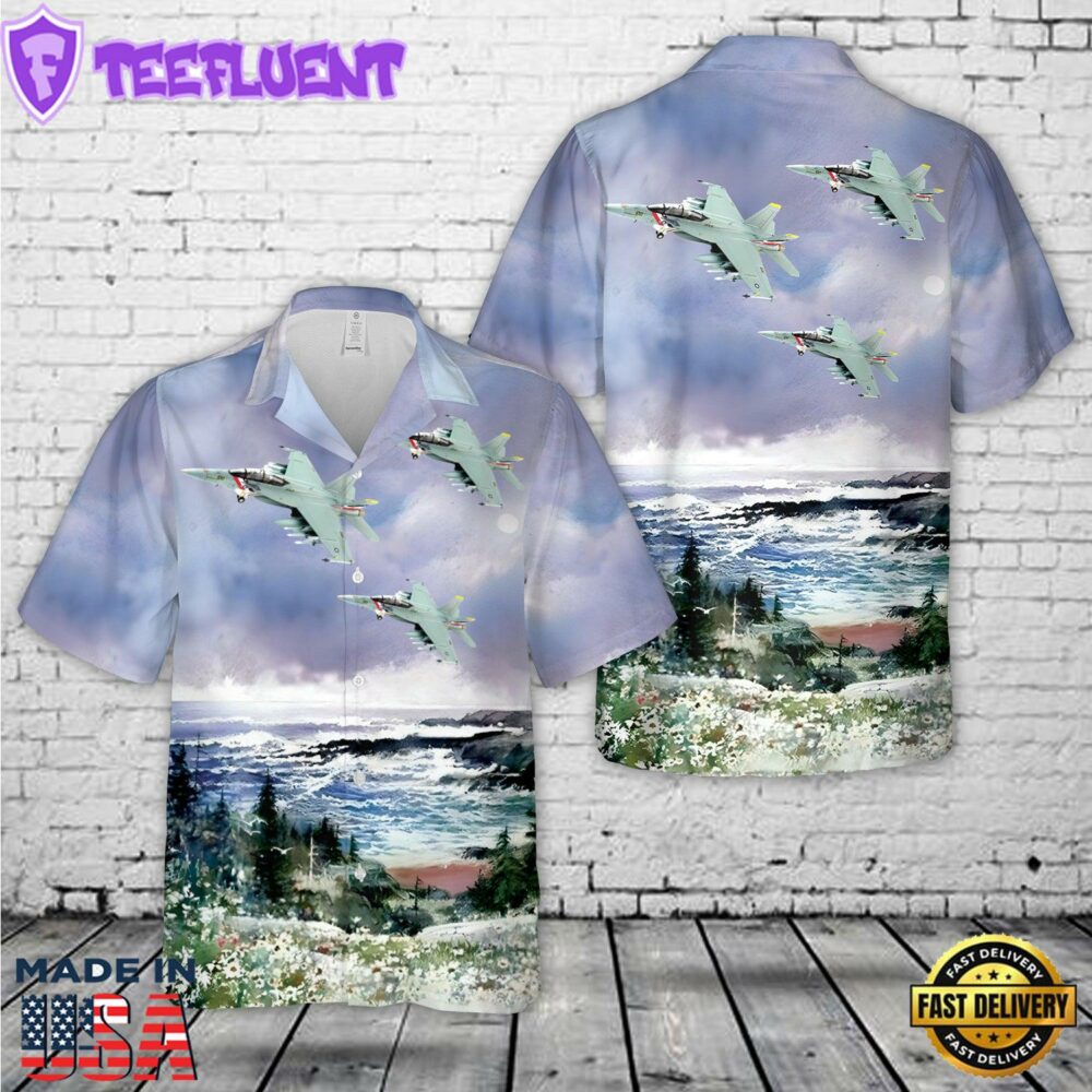Boeing FA-18F Super Hornet #165916 NE100 VFA-2 Bounty Hunters US Navy USS Hawaiian Shirt
