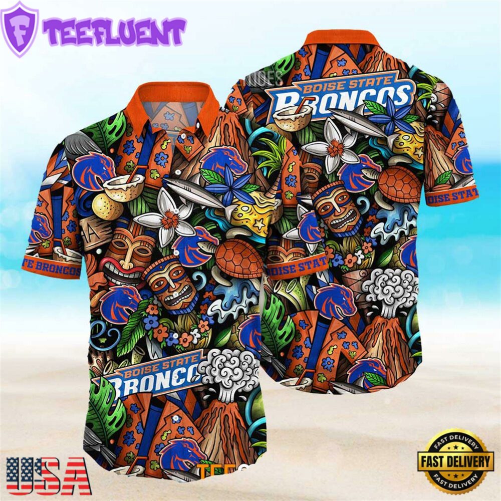 Boise State Broncos Ncaa Mens Floral Special Design Hawaiian Shirt