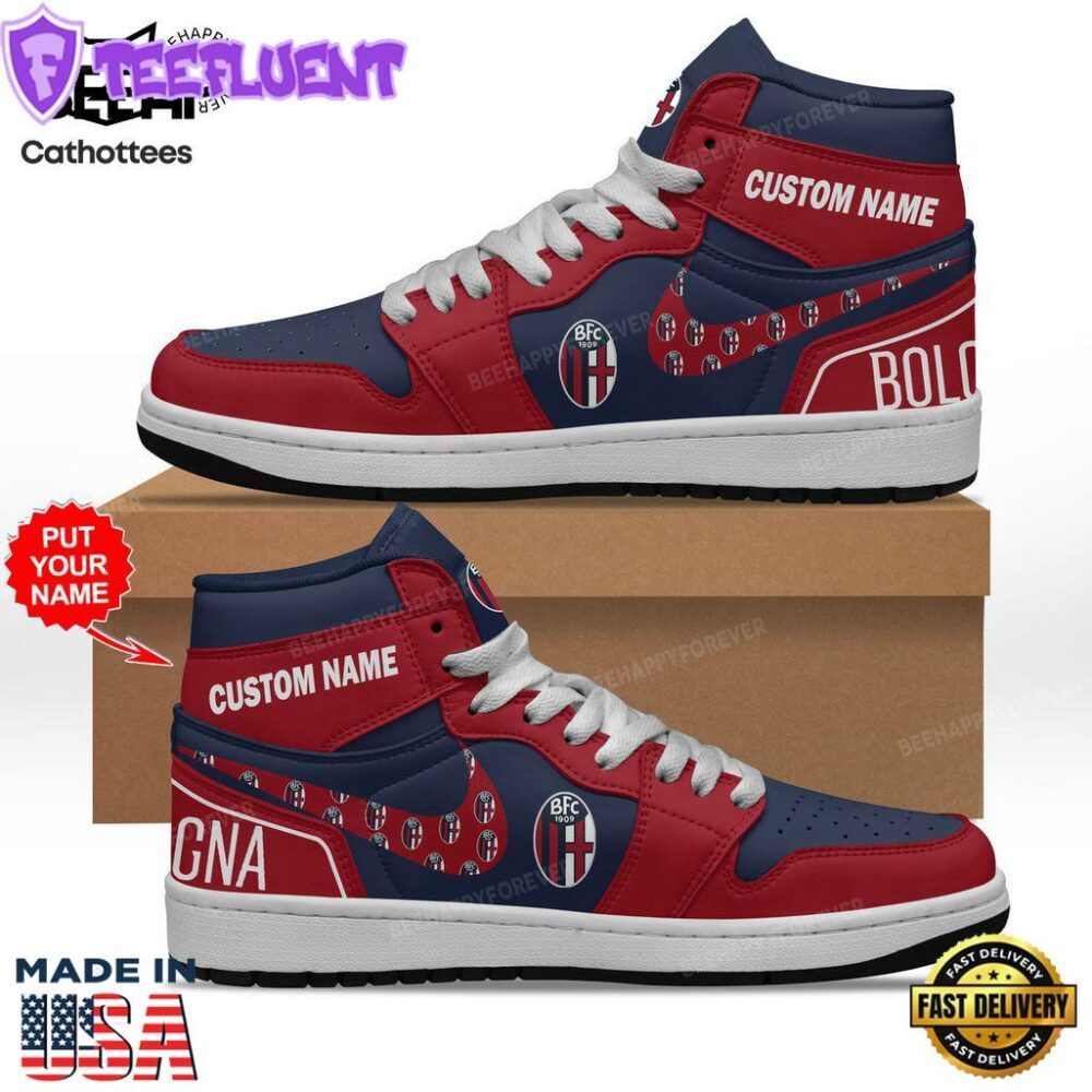 Bologna Red Blue Design Air Jordan 1 High Top