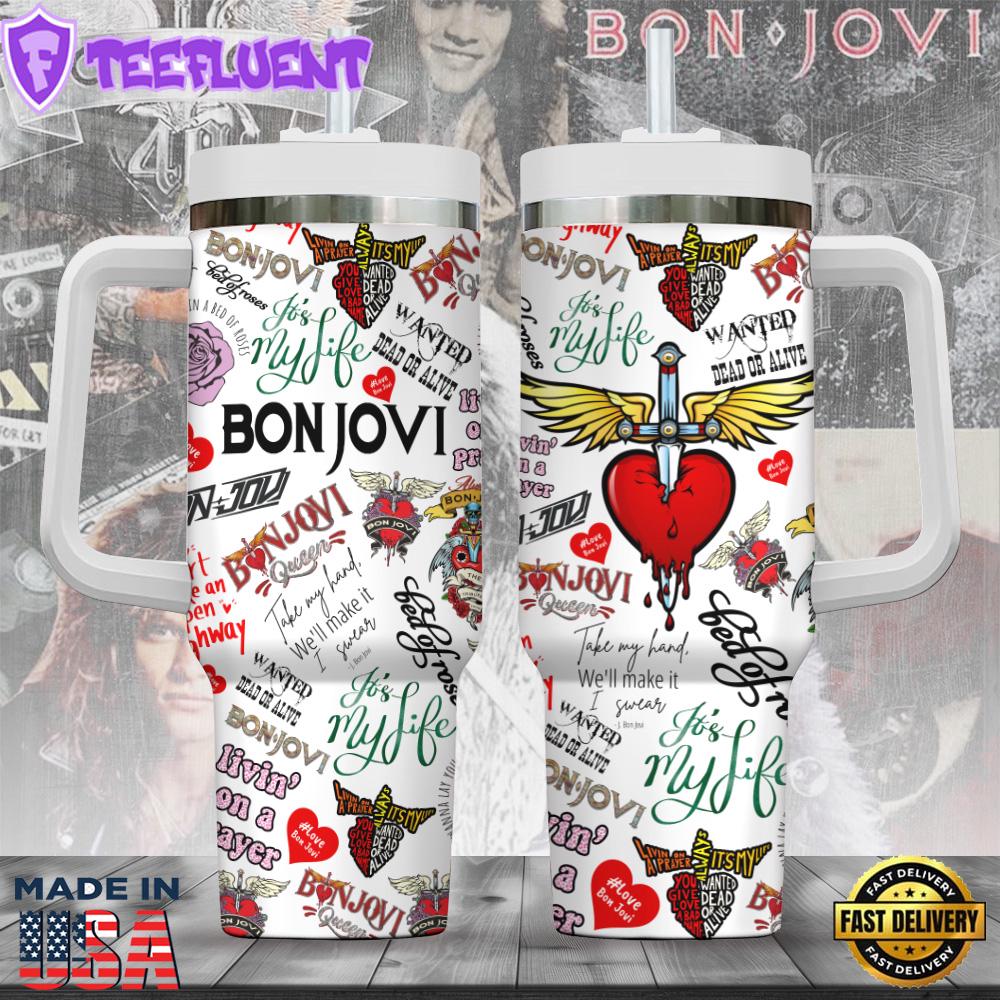 Bon Jovi 40oz Stanley Tumbler Summer For Fans