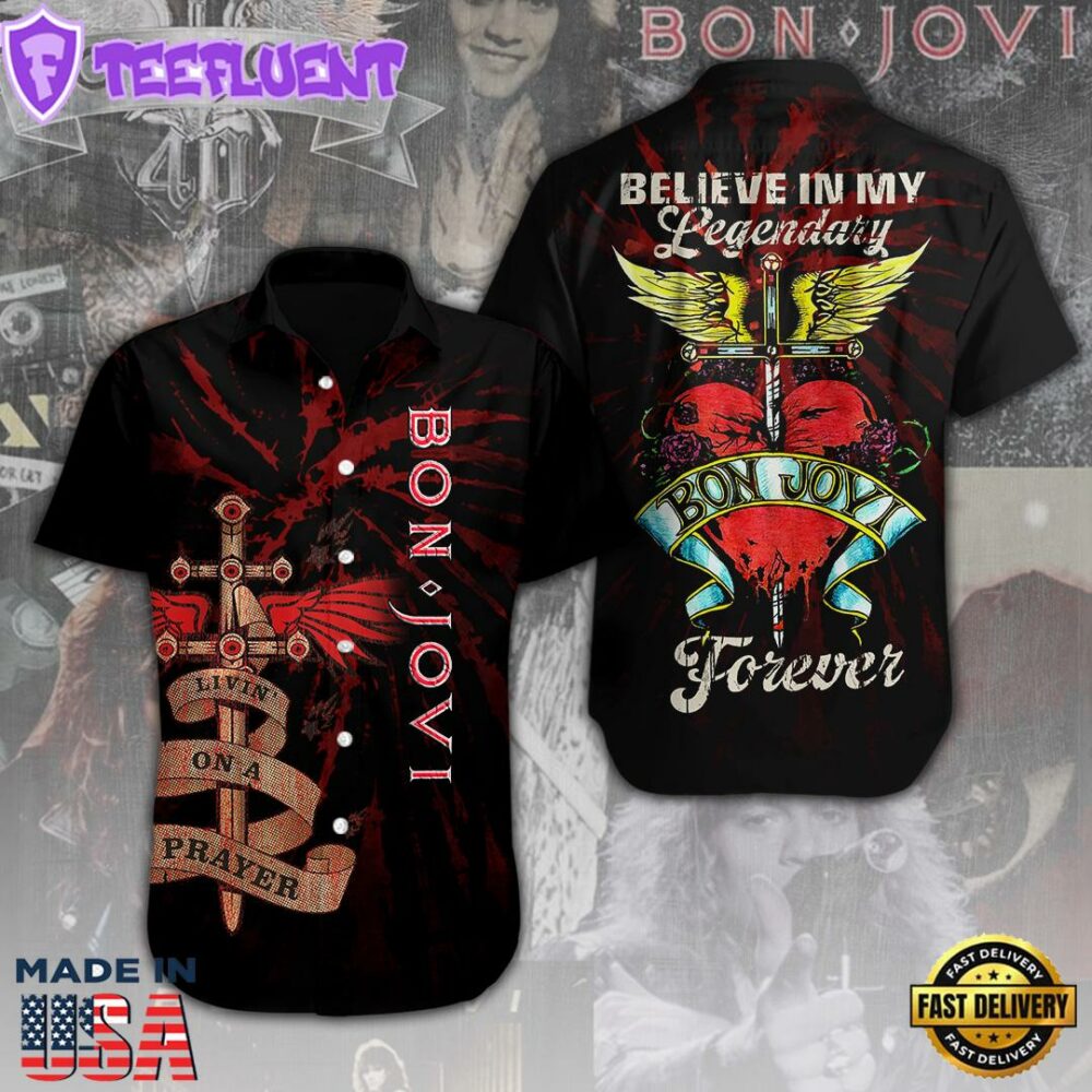 Bon Jovi Short Sleeve Dress Shirt Summer 2025