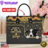 Border Collie Dog Just A Girl Who Loves Dogs Leather Handbag