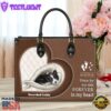 Border Collie Forever In My Heart Leather Bag