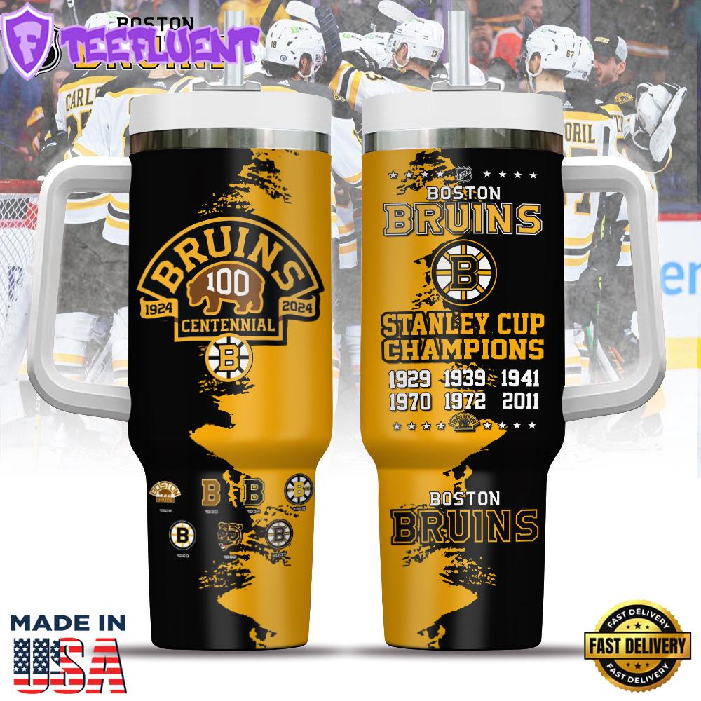 Boston Bruins NHL Custom Stanley Quencher 40oz Stainless Steel Tumbler