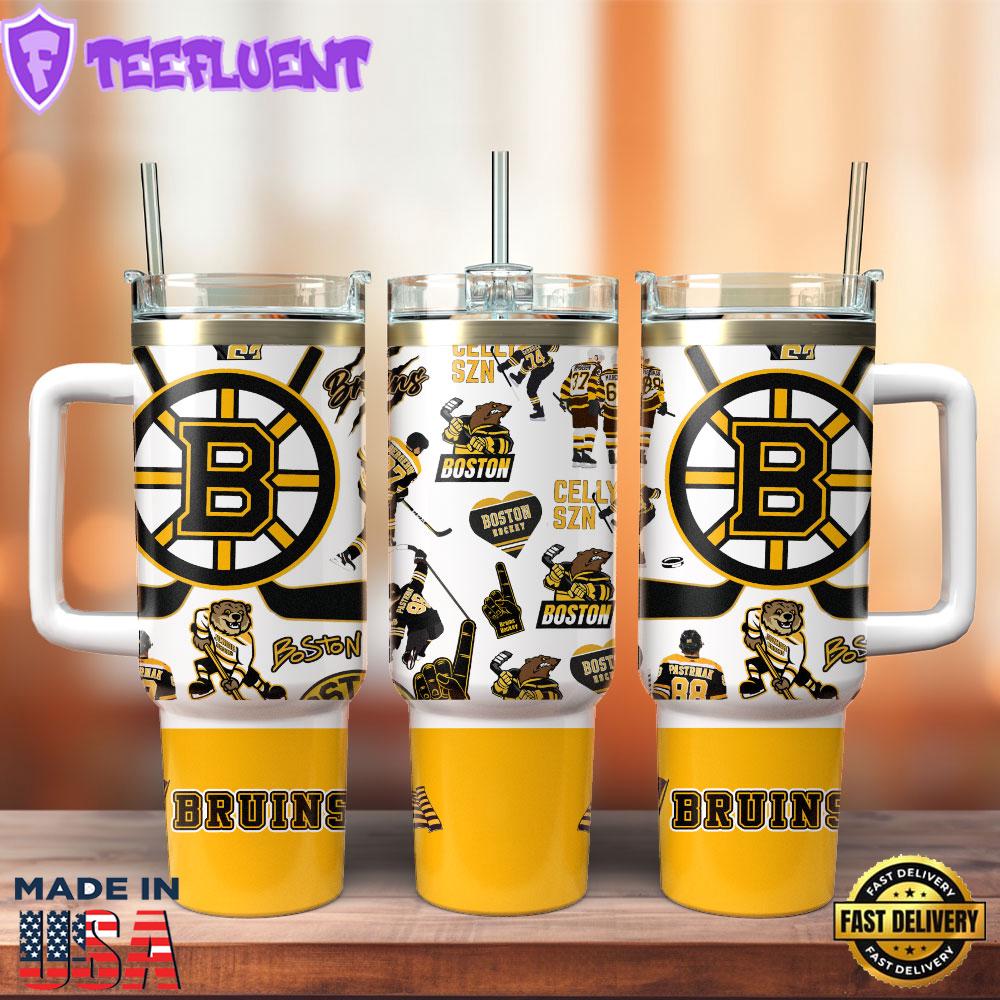 Boston Bruins NHL Sport Custom Stanley Quencher 40oz Stainless Steel Tumbler
