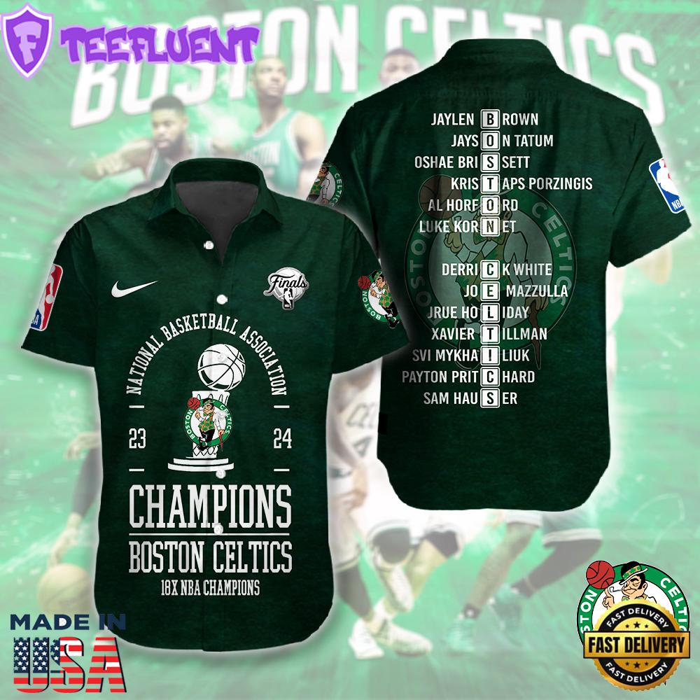 Boston Celtics Short Sleeve Dress Shirt For Fans