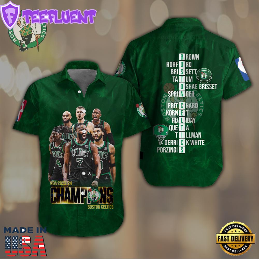 Boston Celtics Short Sleeve Dress Shirt For Man And Women