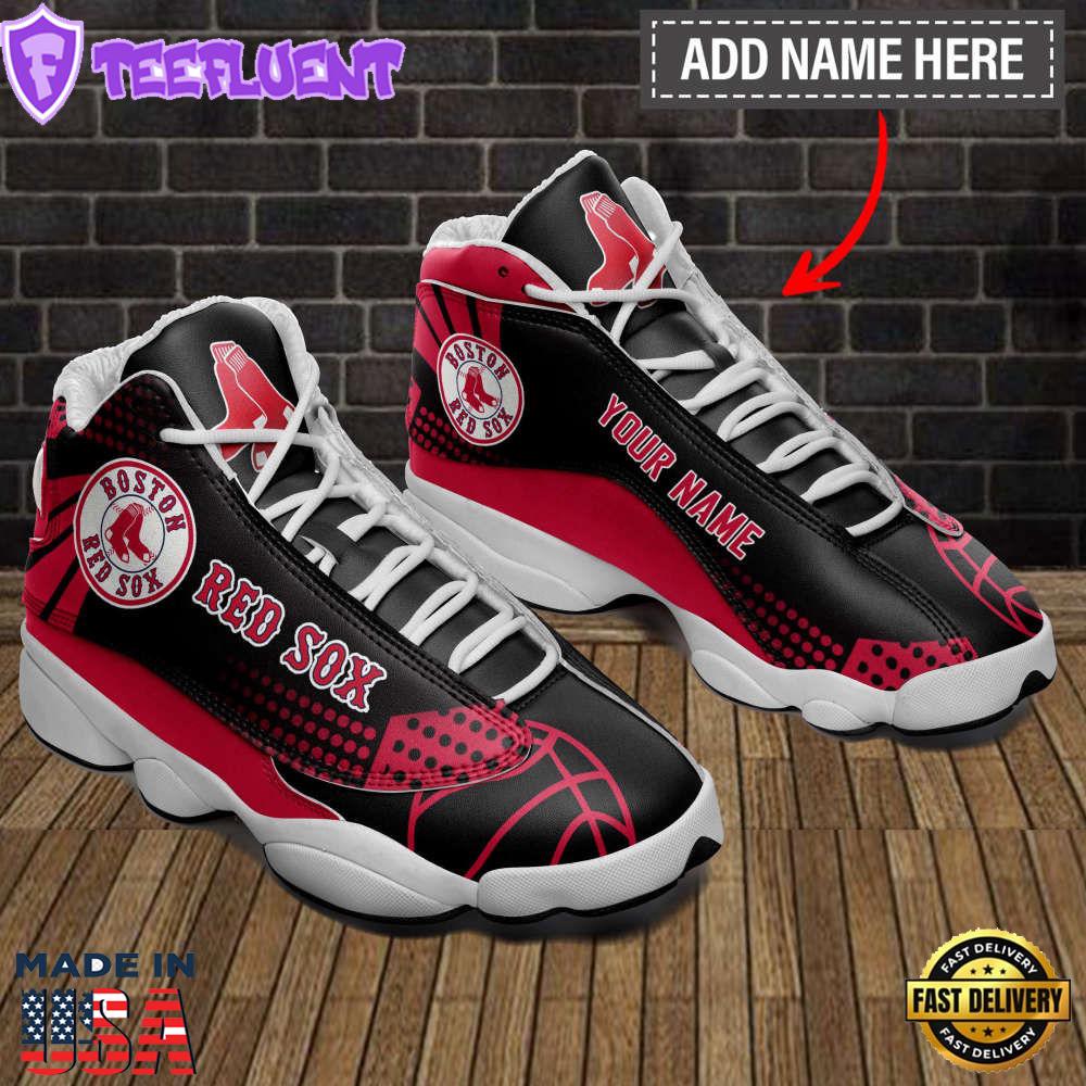 Boston Red Sox Custom Name Air Jordan 13 Sneakers