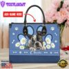 Boston Terrier Dog Lover Leather Bag With Daisy Flowers