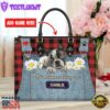 Boston Terrier Dog This Human Belongs To Leather Handbag