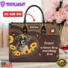 Boxer Dog Kisses Fix Everything Leather Handbag