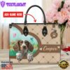 Brittany Dog Duccy Dog Lover Leather Handbag