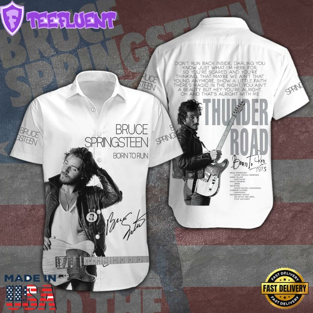 Bruce Springsteen Short Sleeve Dress Shirt For Fans