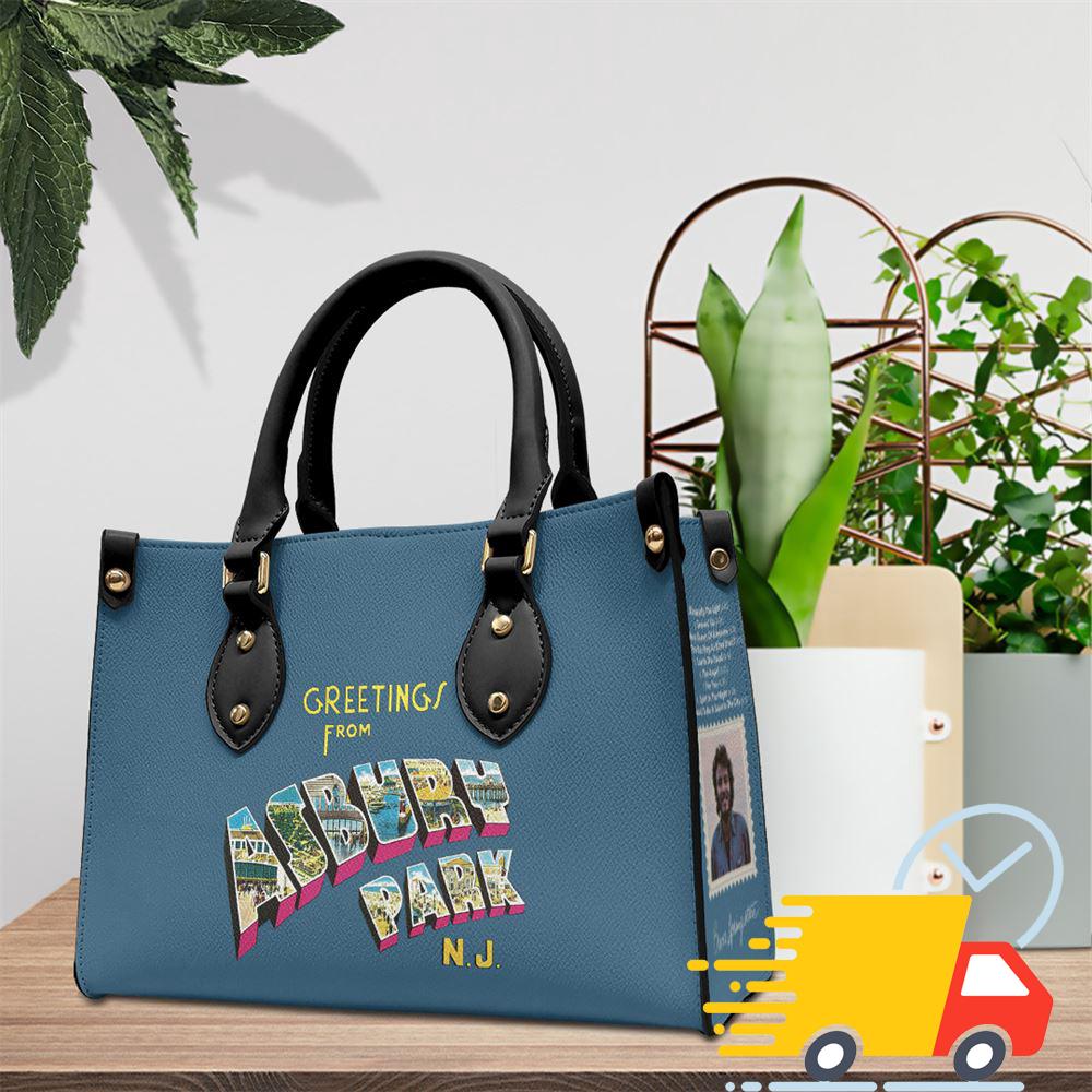 Bruce SpringsteenGreetings From Asbury Park, N.J. Leather Hand Bag