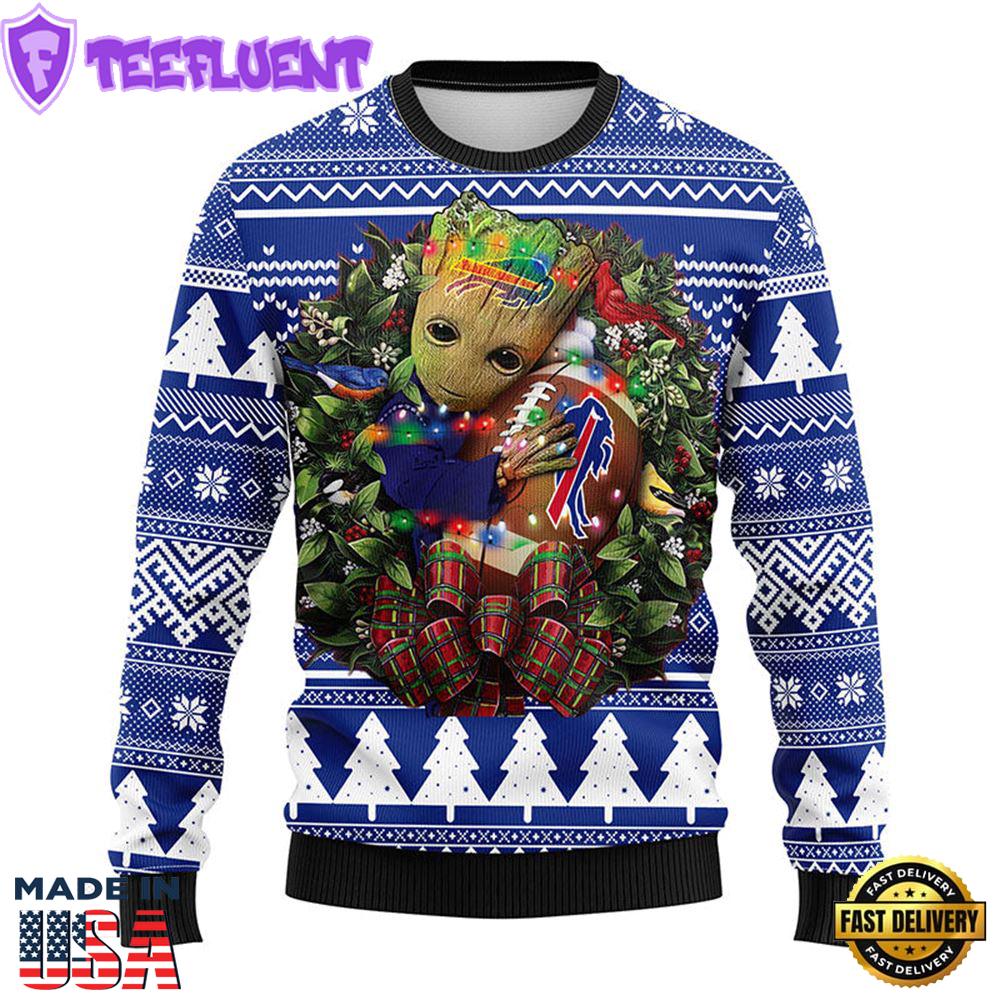 Buffalo Bills Groot Hug Christmas Ugly Sweater Sport For Fan