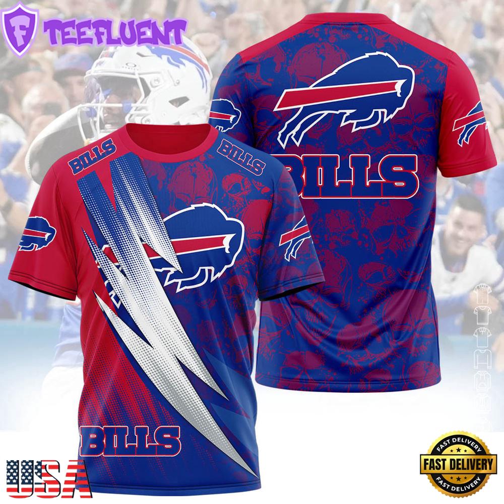 Buffalo Bills Logo All Over Print T-Shirt For Fans