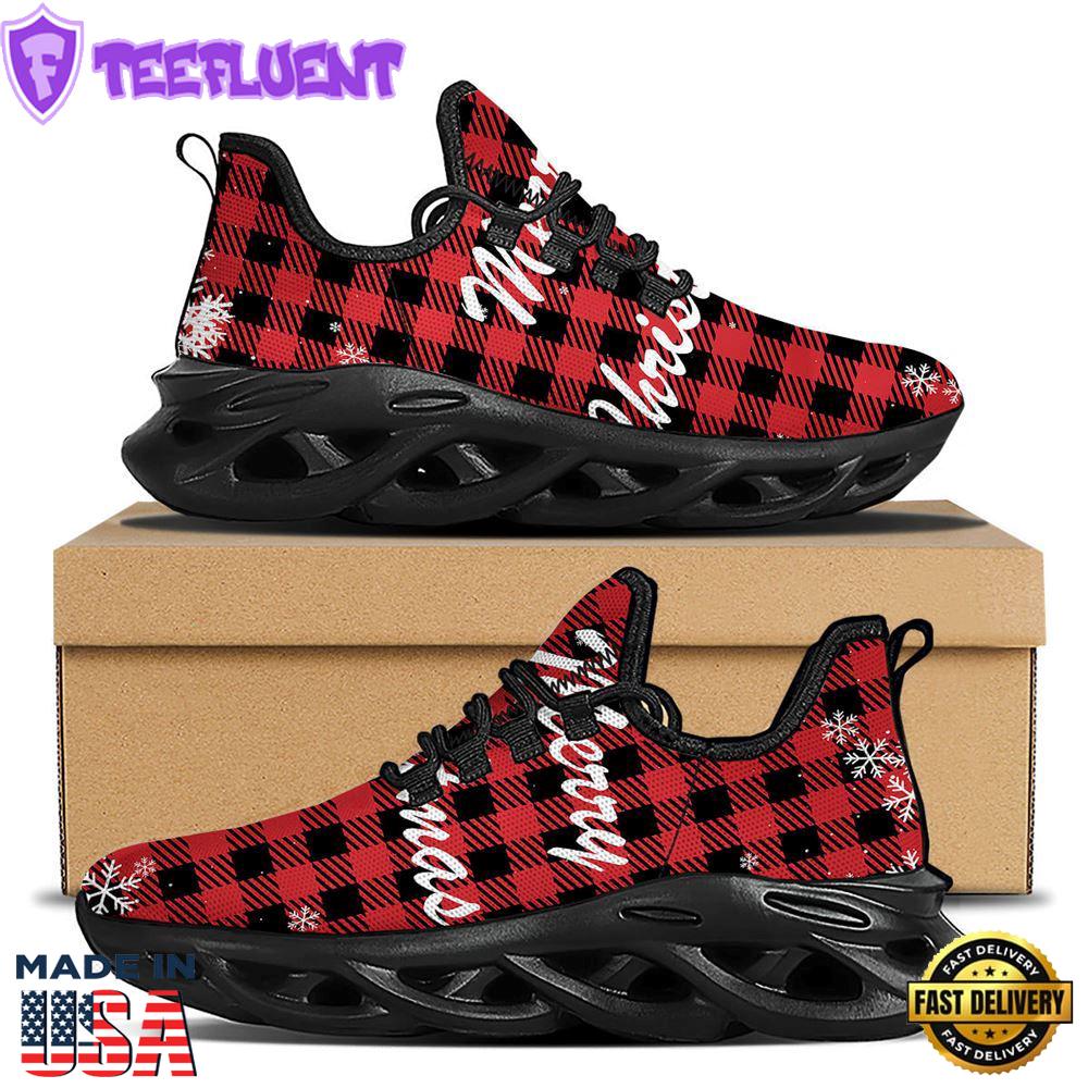 Buffalo Plaid Christmas Print Black Max Soul Shoes