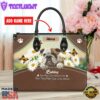 Bull Dog Are Not Our Whole Life But They Make Our Lives Whole Leather Handbag