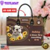 Bull Dog Kisses Fix Everything Leather Handbag