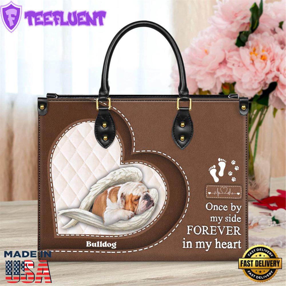 Bulldog Forever In My Heart Leather Bag