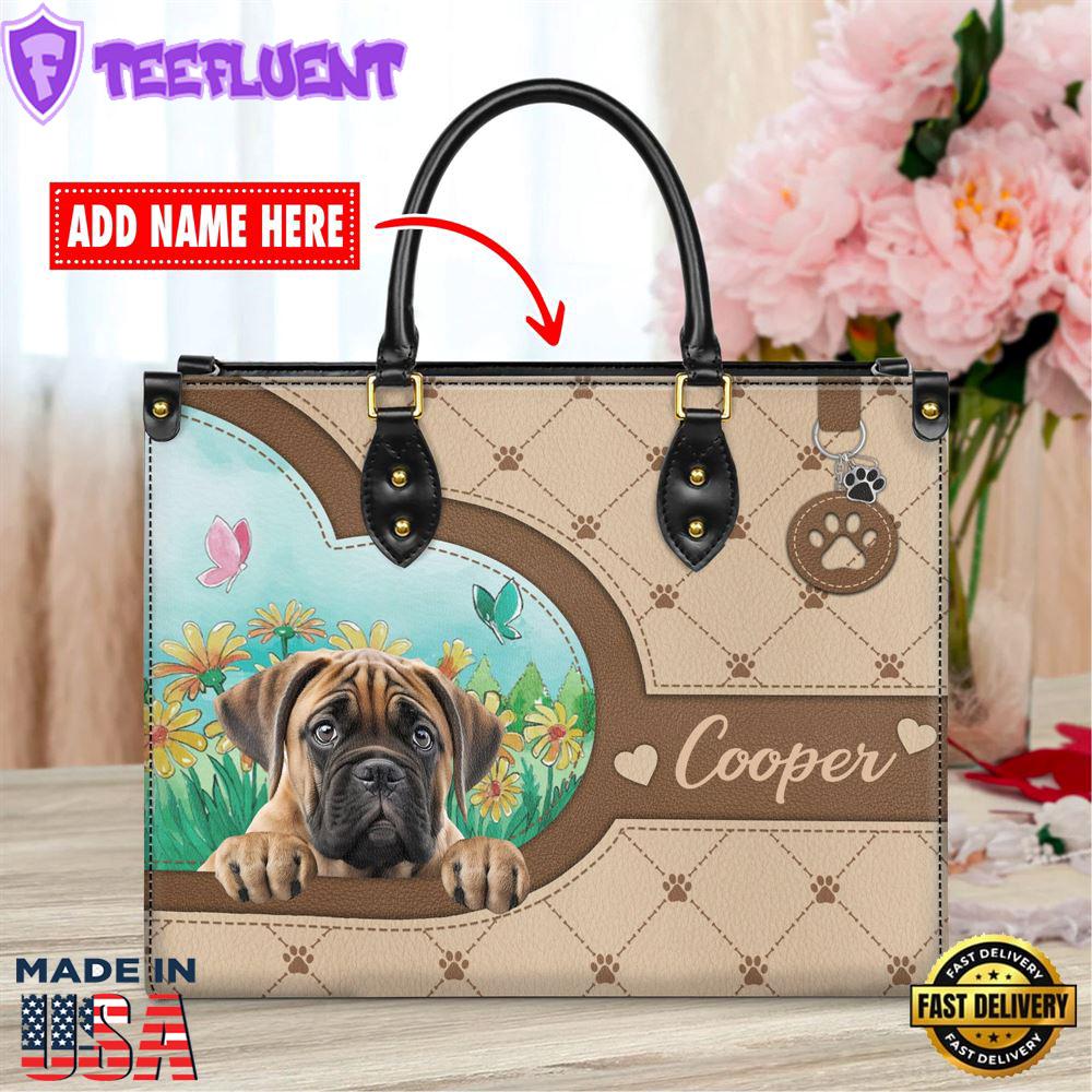 Bullmastiff Dog Duccy Dog Lover Leather Handbag