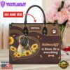 Bullmastiff Dog Kisses Fix Everything Leather Handbag