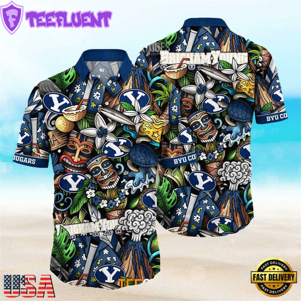 Byu Cougars Ncaa Mens Floral Special Design Hawaiian Shirt