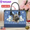 Cairn Terrier Dog Lover Leather Bag With Daisy Flowers