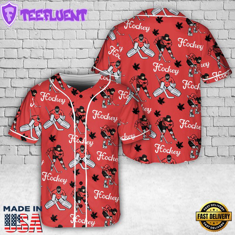 Canadian hockey players and maple leaves Baseball Jersey