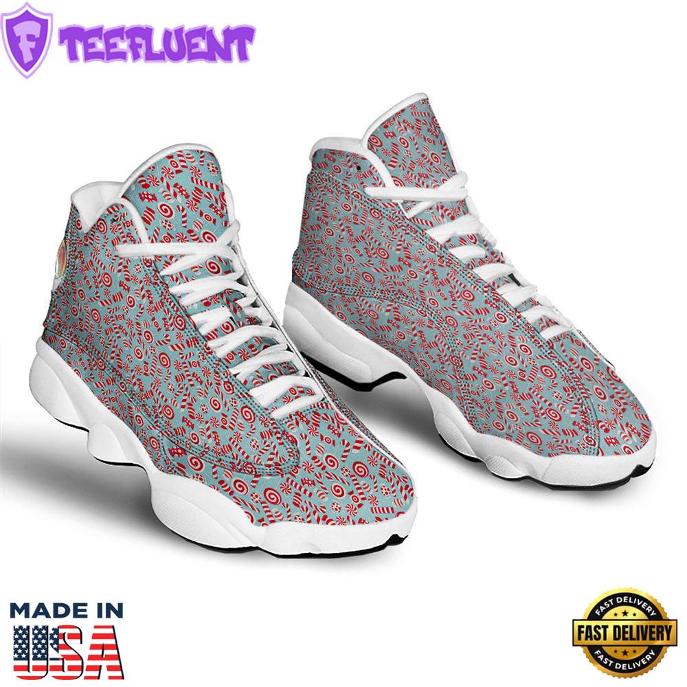 Candy Cane Christmas Print Pattern Jd13 Shoes For Men Women