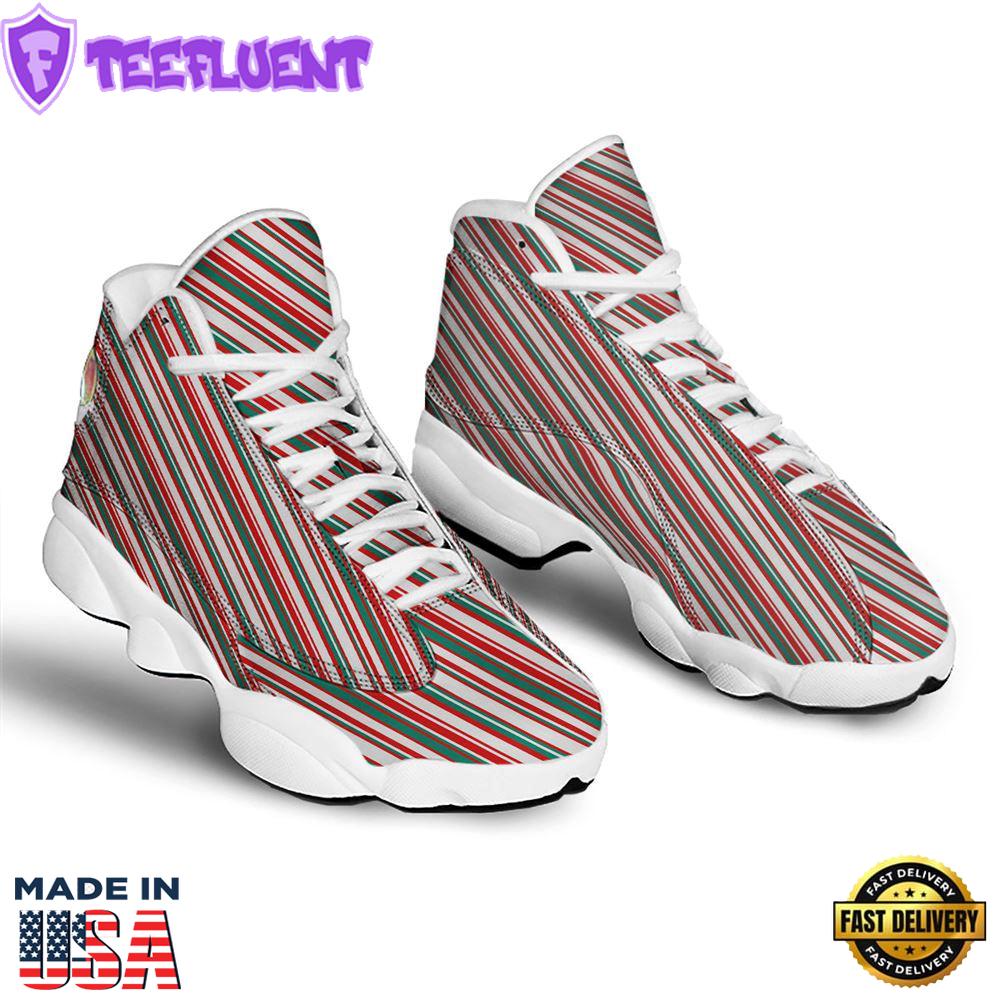 Candy Cane Stripe Christmas Print Jd13 Shoes For Men Women