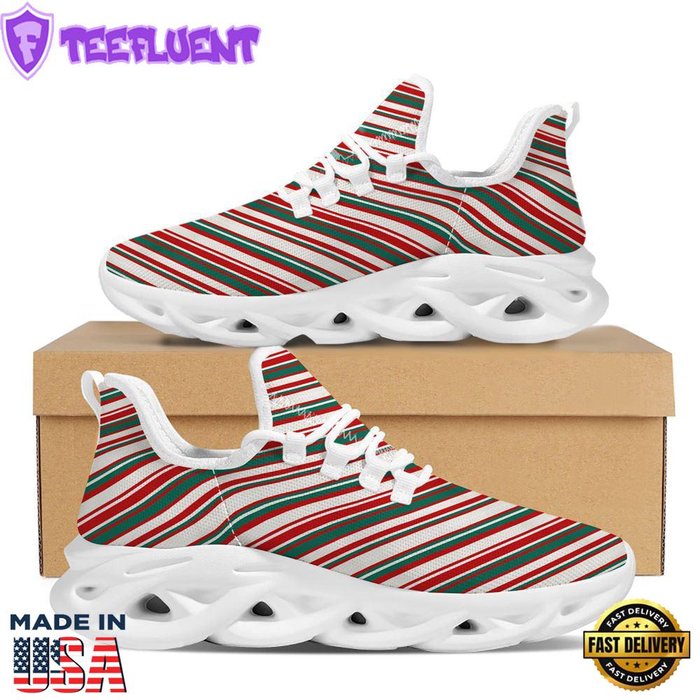 Candy Cane Stripe Christmas Print White Max Soul Shoes