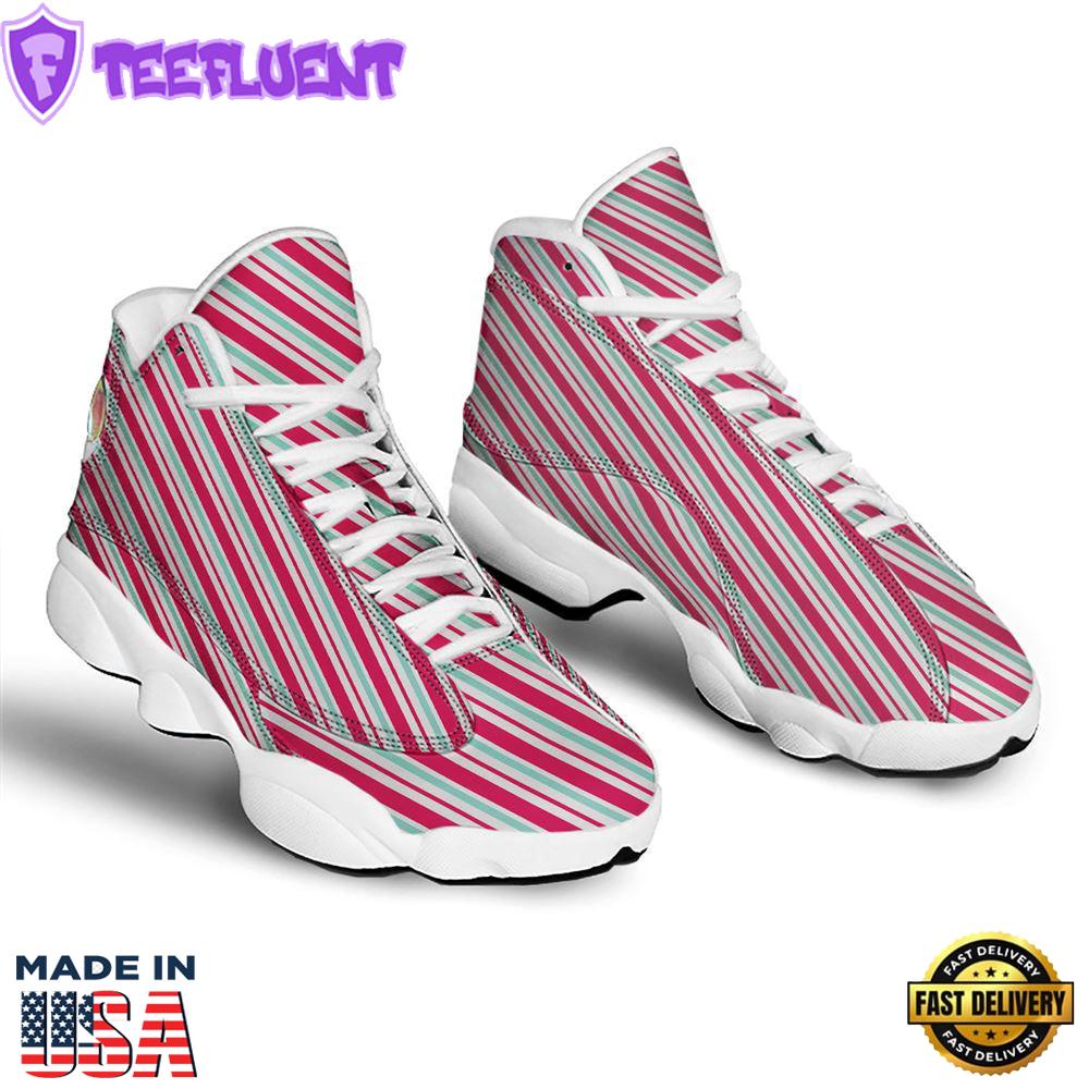 Candy Cane Striped Christmas Print Jd13 Shoes For Men Women