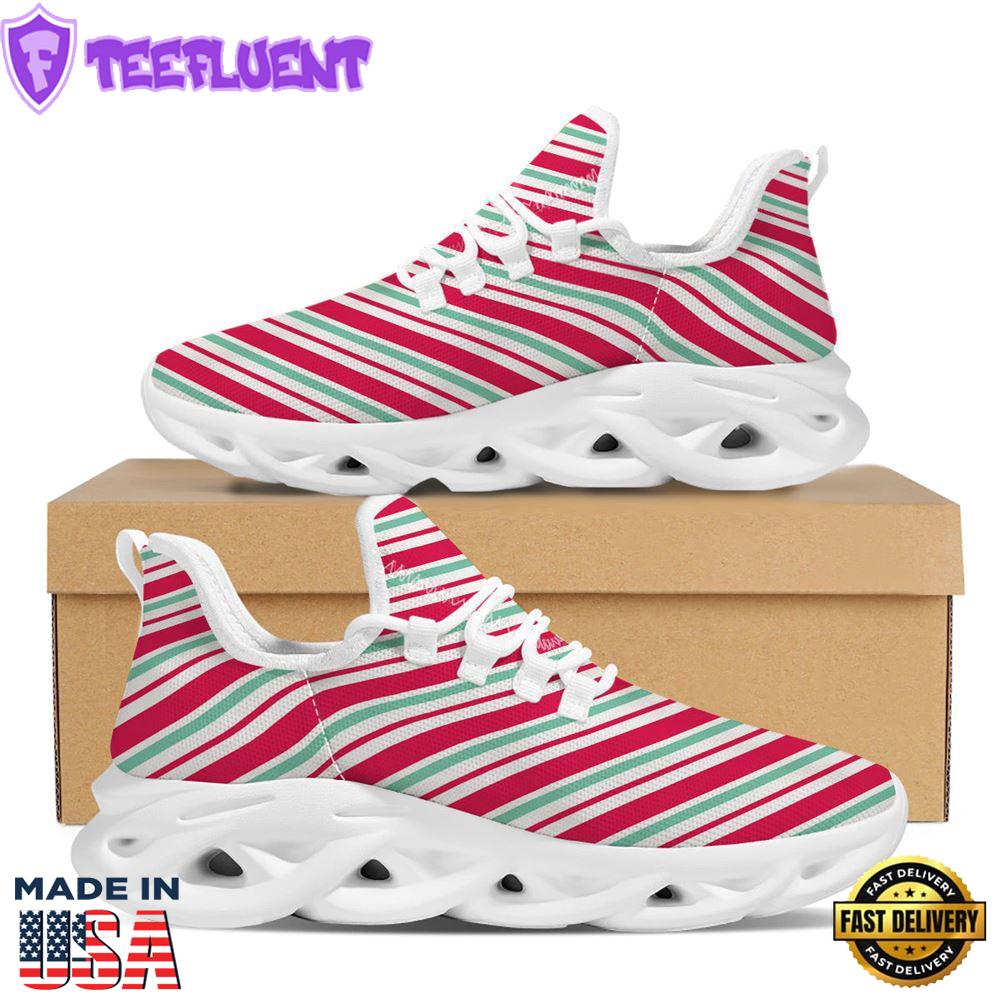 Candy Cane Striped Christmas Print White Max Soul Shoes