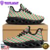 Candy Cane Stripes Christmas Print Black Max Soul Shoes
