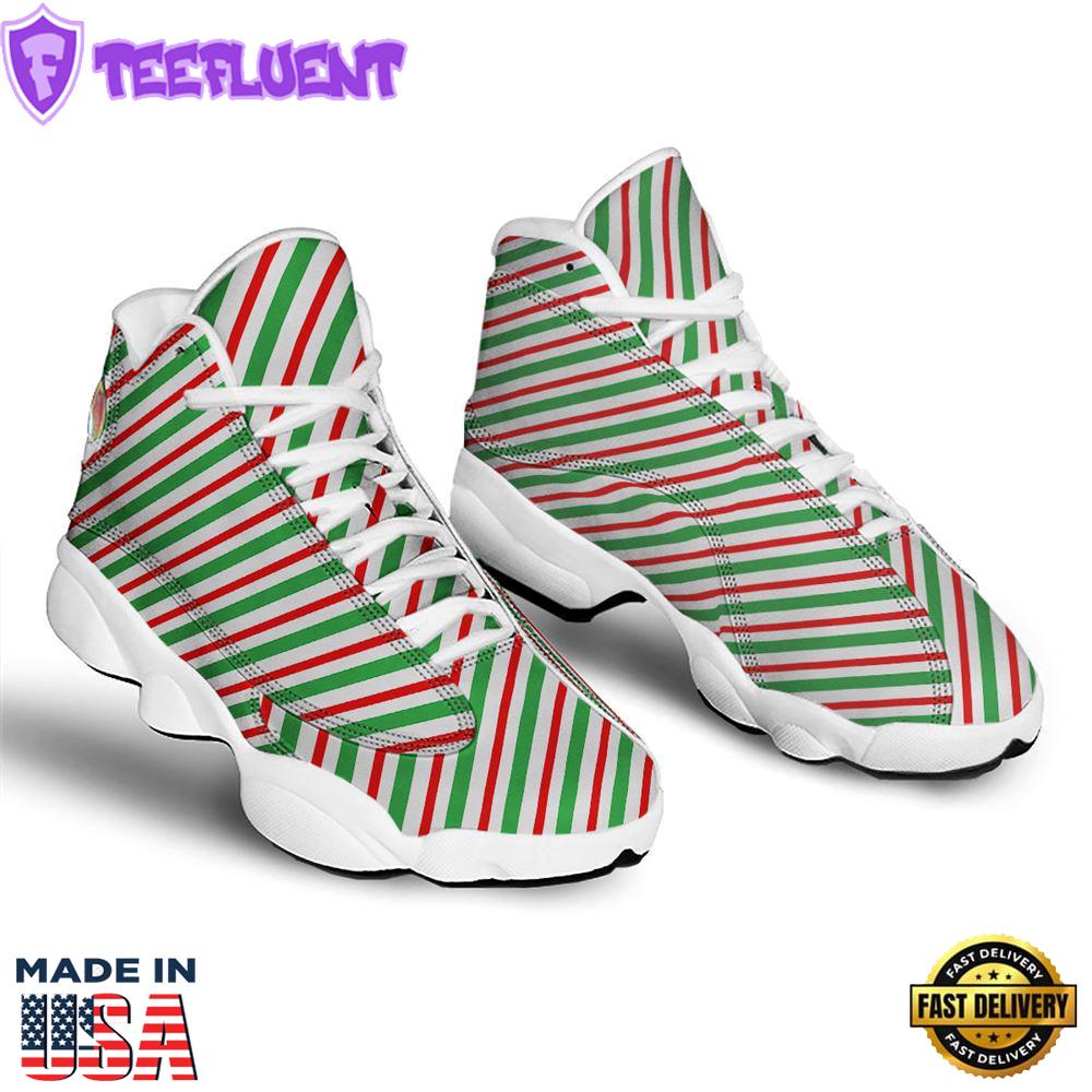Candy Cane Stripes Christmas Print Jd13 Shoes For Men Women