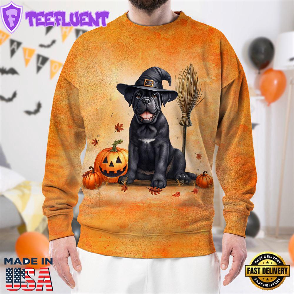 Cane Corso Dog In Spooky Autumn Halloween 3D Shirt