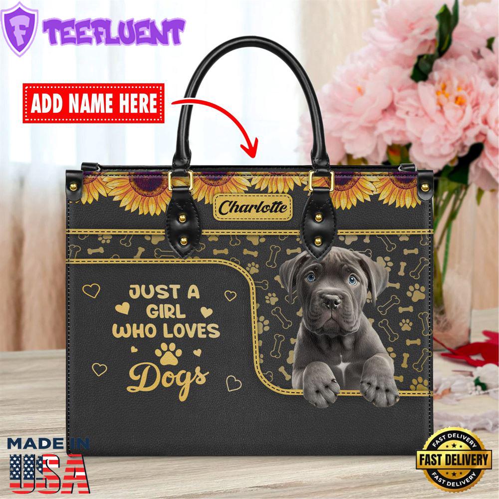 Cane Corso Dog Just A Girl Who Loves Dogs Leather Handbag