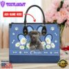 Cane Corso Dog Lover Leather Bag With Daisy Flowers