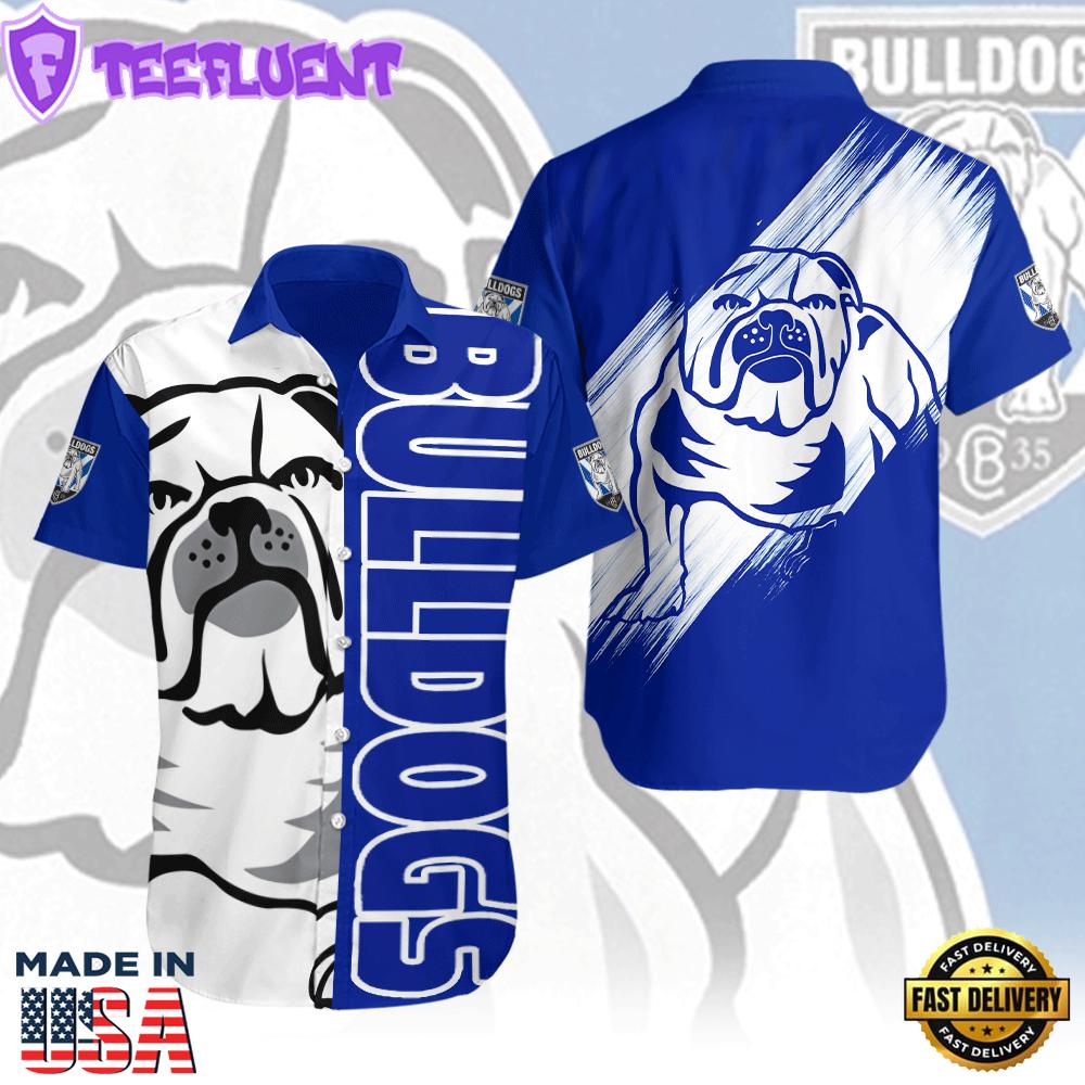 Canterbury-Bankstown Bulldogs Short Sleeve Dress Shirt For Man And Women