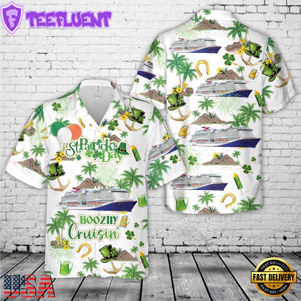 Carnival's Mardi Gras, St Patricks Day Boozin And Cruisin Hawaiian Shirt