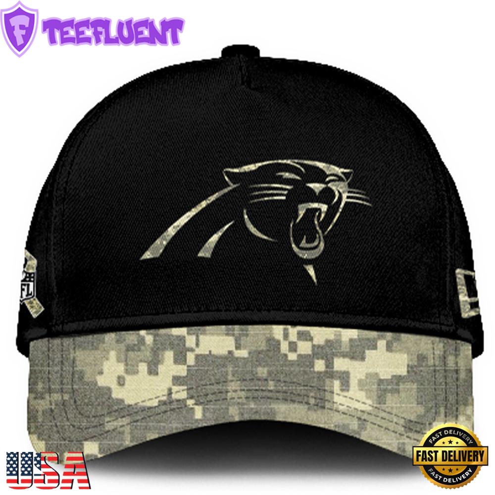 Carolina Panthers 2024 Salute to Service Club Black Camo Cap Gift For Veteran