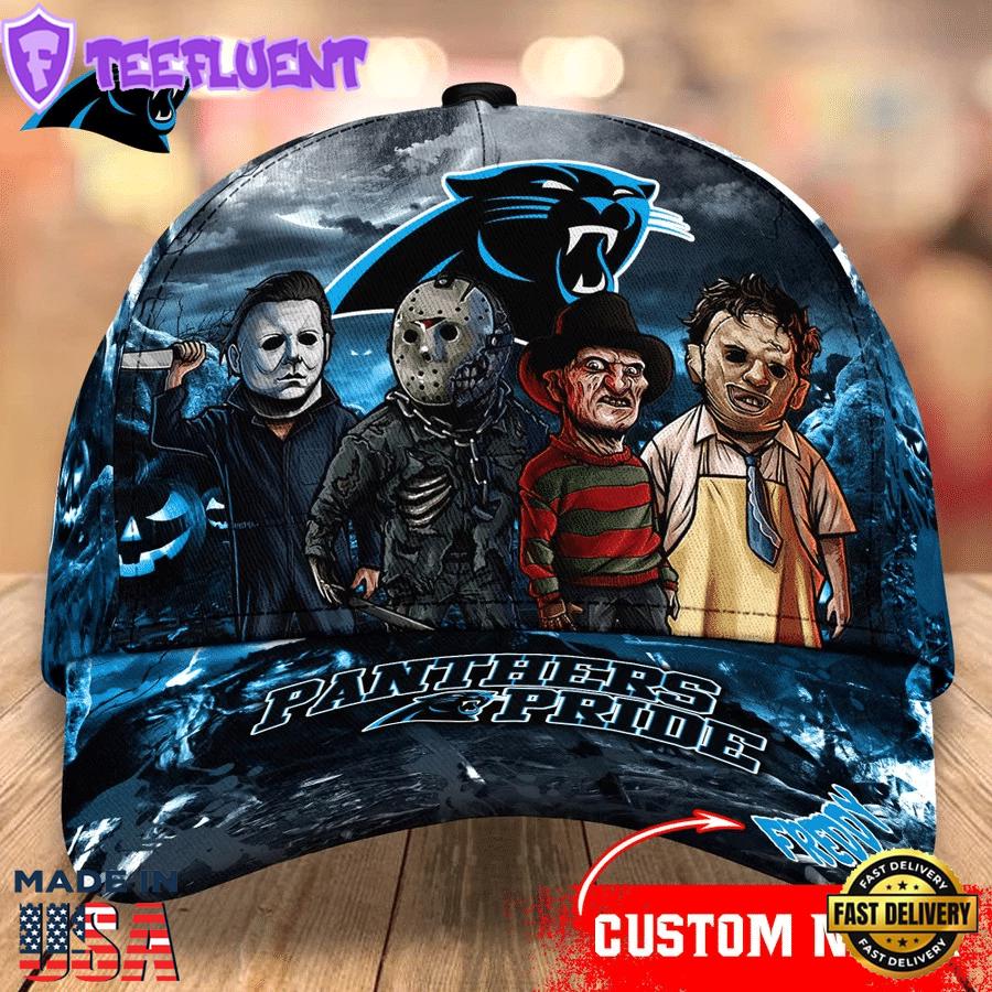 Carolina Panthers NFL Personalized Trending Cap Mixed Horror Movie Characters