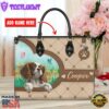Cavalier King Charles Spaniel Dog Duccy Dog Lover Leather Handbag