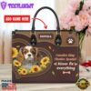 Cavalier King Charles Spaniel Dog Kisses Fix Everything Leather Handbag