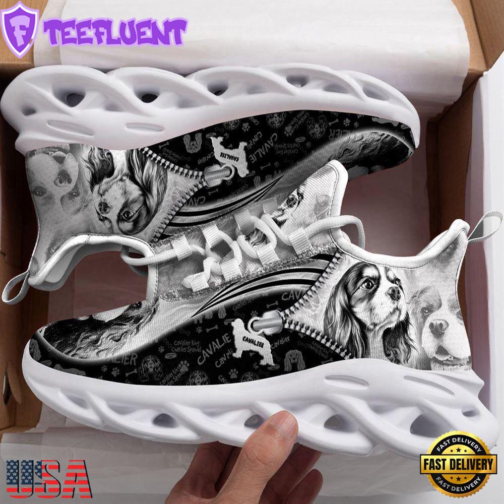 Cavalier King Charles Spaniel Sketch Max Soul Shoes For Men Women Dog Shoes Running