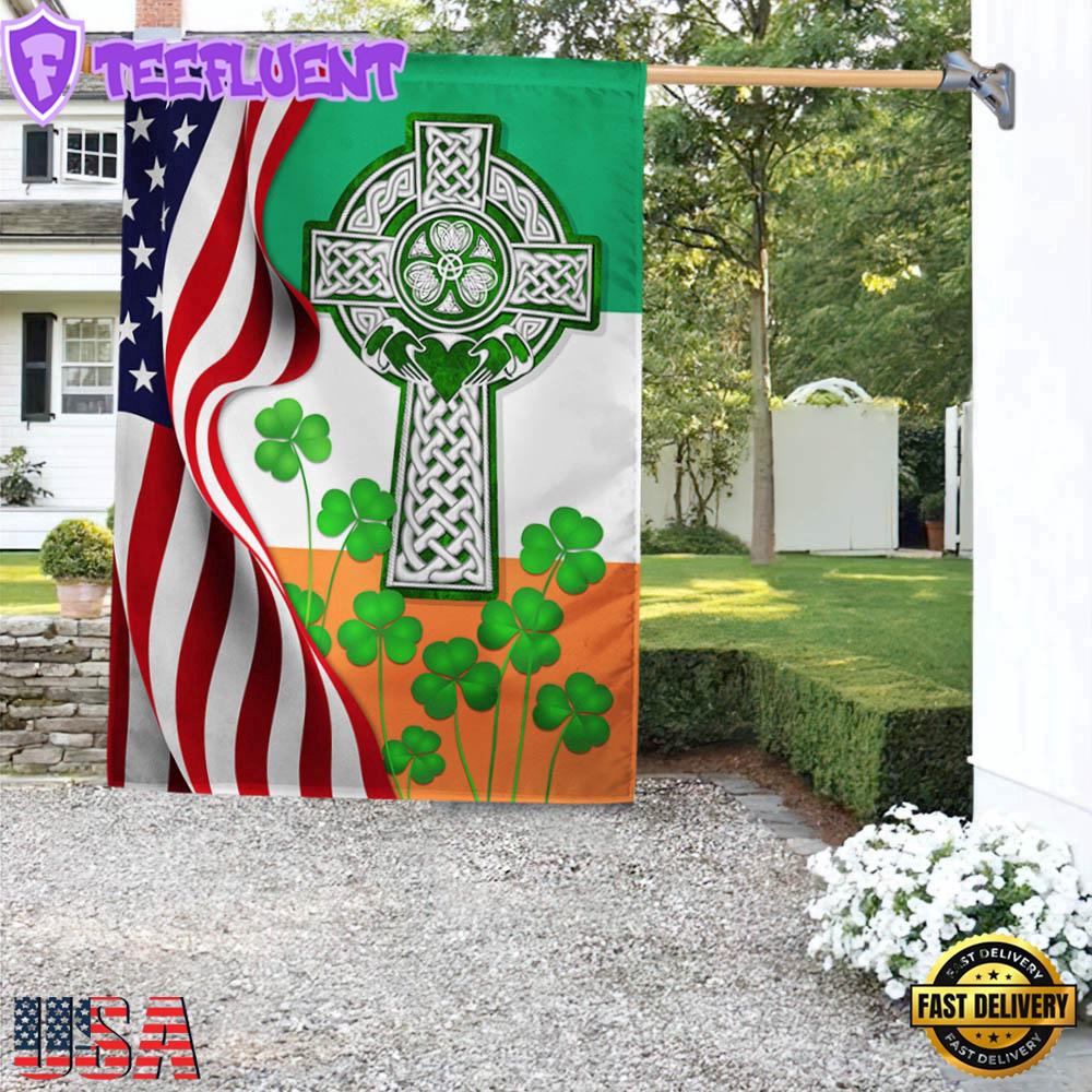 Celtic Cross, Saint Patrick’s Day House And Garden Flag
