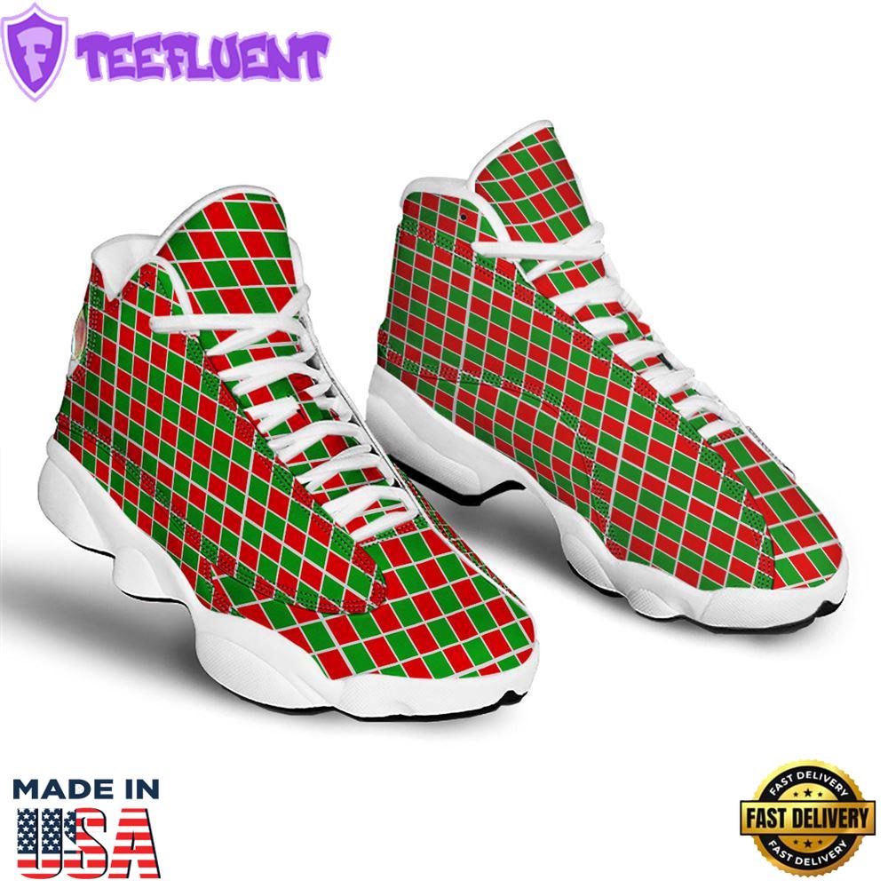 Checkered Merry Christmas Print Pattern Jd13 Shoes For Men Women
