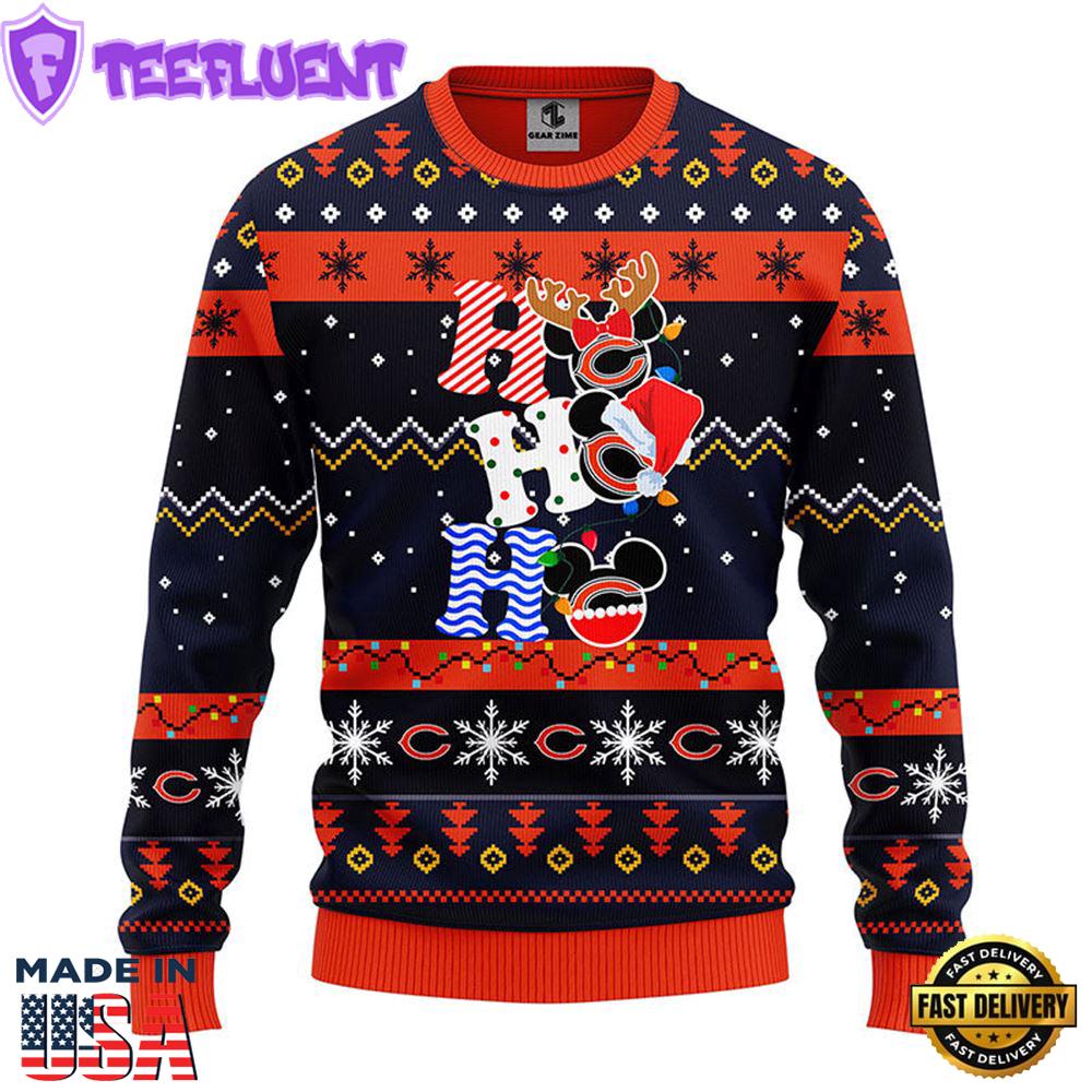 Chicago Bears HoHoHo Mickey Christmas Ugly Sweater